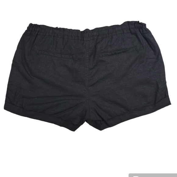 Old Navy Womens Black Linen Tie Waist Shorts Size 10 - Picture 3 of 13